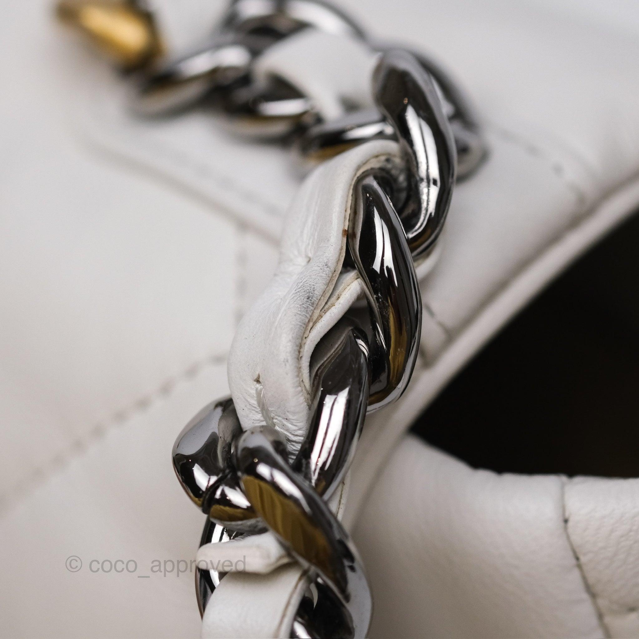 Chanel 19 Small White Leather Flap Bag with Mixed Gold & Silver Hardware - Perfect for Everyday Luxury & Special Occasions