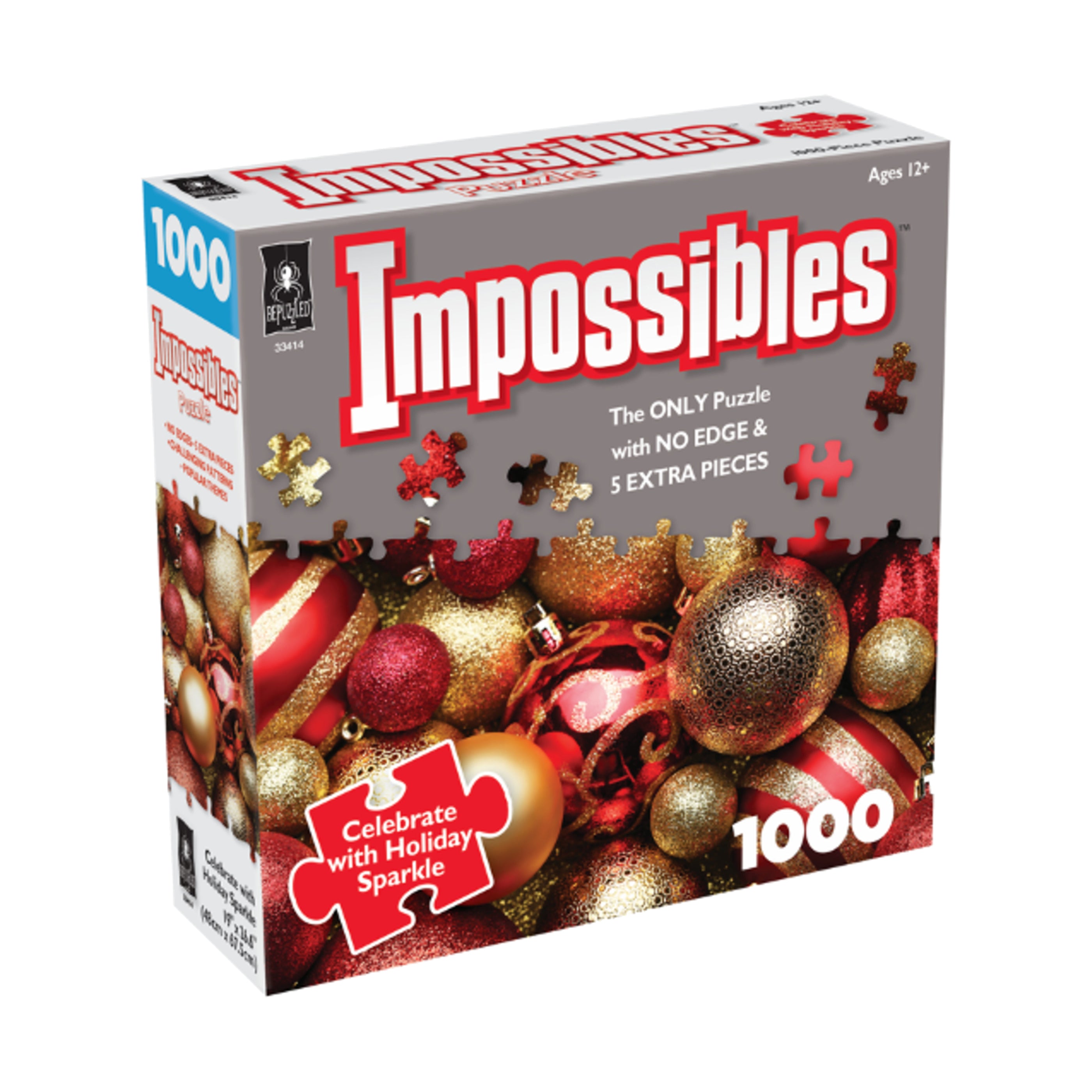 1000 Piece Holiday Sparkle Jigsaw Puzzle - Festive Christmas Winter Family Activity - Perfect for Parties, Gifts & Cozy Nights