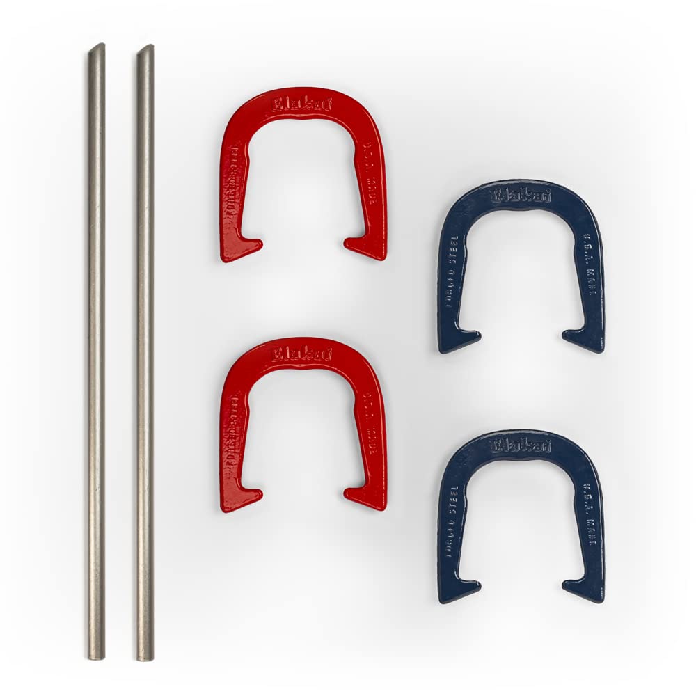 Elakai Outdoor Horseshoes Game Set for Adults & Family - Fun Beach, Backyard, Camping & Picnic Activities - Perfect for Parties, BBQs & Tailgating