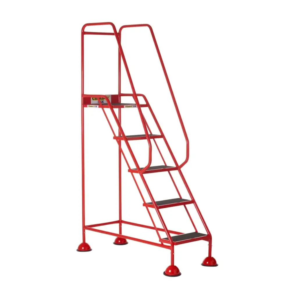 Climb It UK Domed Feet Steps - Red Non-Slip Ladder Accessories for Home, Garage, and Workshop Use