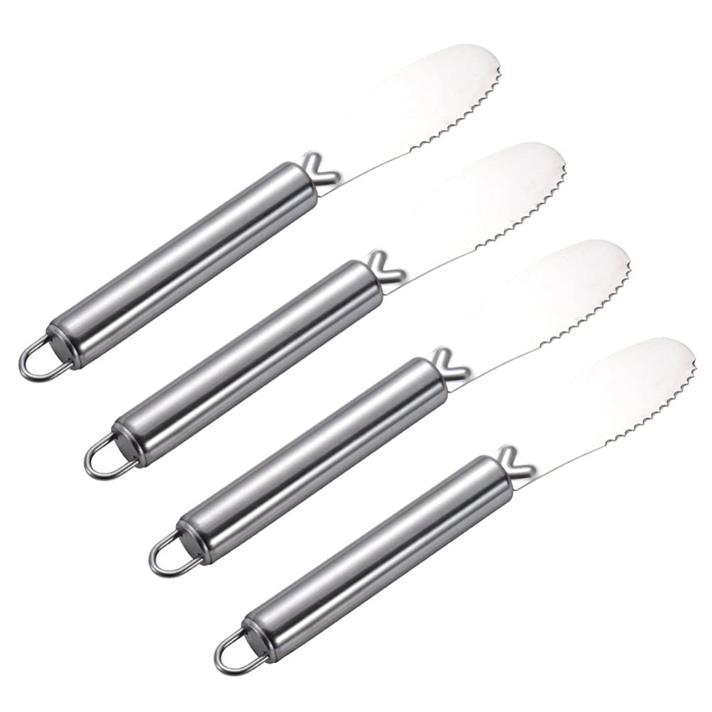 4-Piece Stainless Steel Butter Cream Spatula Set - Heat-Resistant Baking Scraper & Cake Decorating Tools for Home Bakers - Perfect for Frosting, Icing, Mixing Dough & Kitchen Cooking Essentials