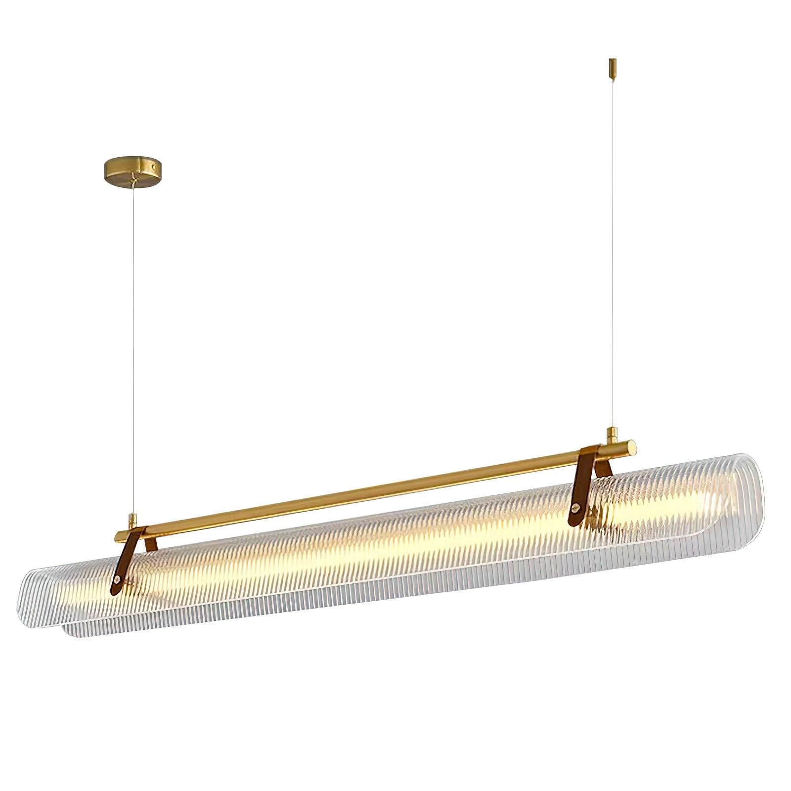 Modern Acrylic Linear Chandelier - Sleek LED Pendant Light for Dining Room, Kitchen Island & Bedroom - Dimmable Contemporary Lighting Fixture