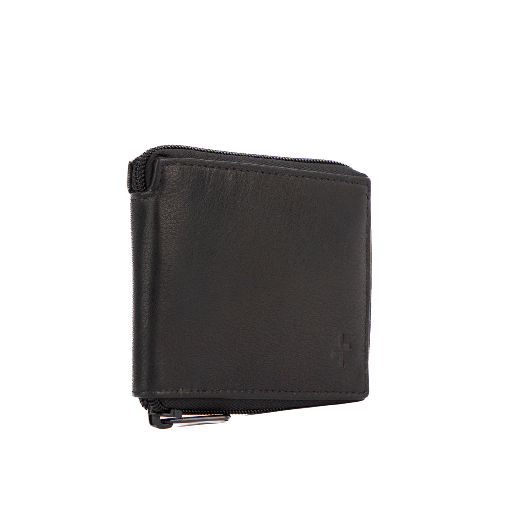 Tracker Core RFID Leather Zip Around Wallet - Secure & Stylish RFID Blocking Wallet for Men & Women - Perfect for Travel, Business & Everyday Use