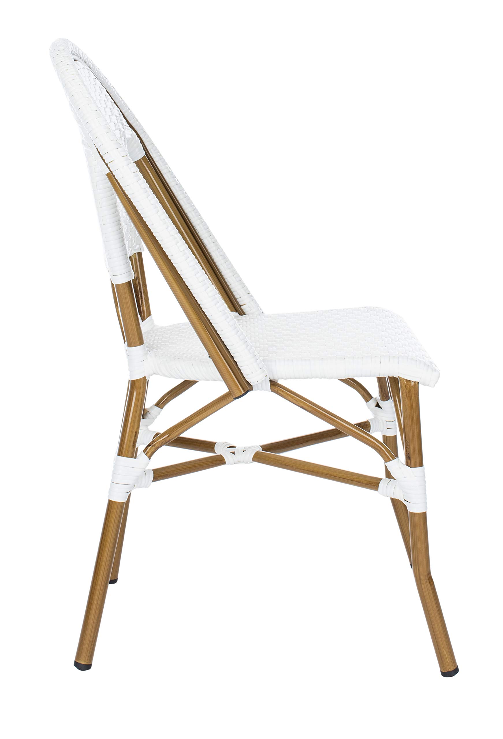 Safavieh Hooper Indoor-Outdoor Stacking Side Chairs Set of 2 - Black & White - Perfect for Patio, Garden, Dining Room & Small Space Decor