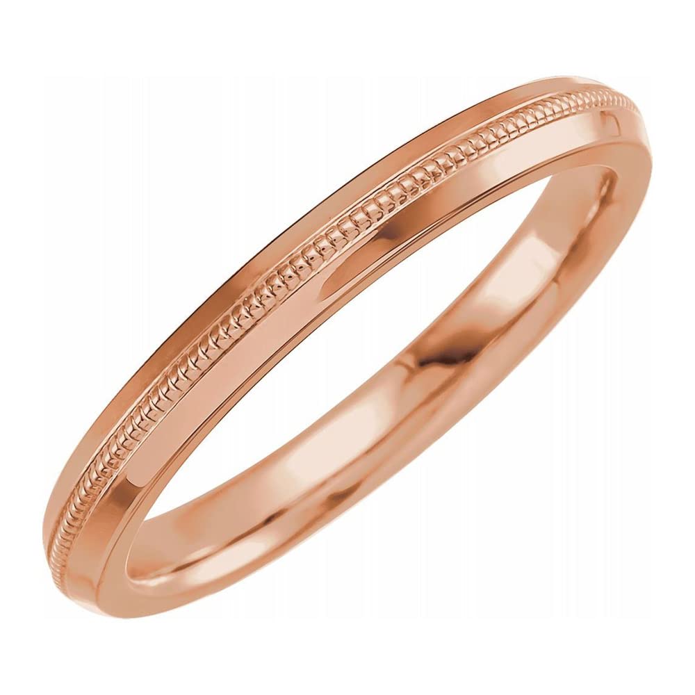 14K Rose Gold Knife Edge Band - Elegant & Durable for Daily Wear
