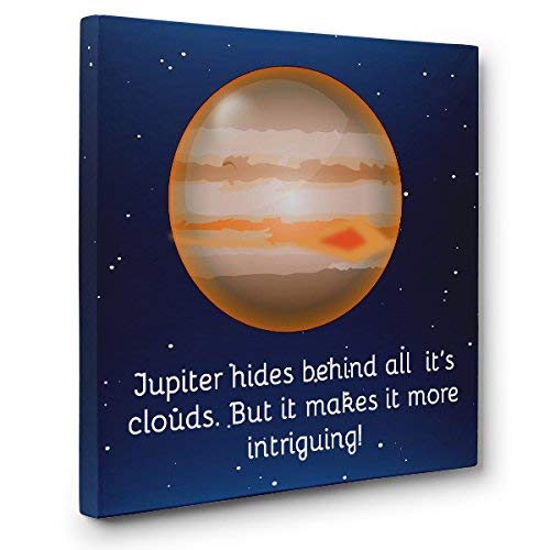 Jupiter Cute Canvas Wall Art - Space Themed Home Decor for Living Room, Bedroom & Office - Perfect for Astronomy Lovers & Kids Room