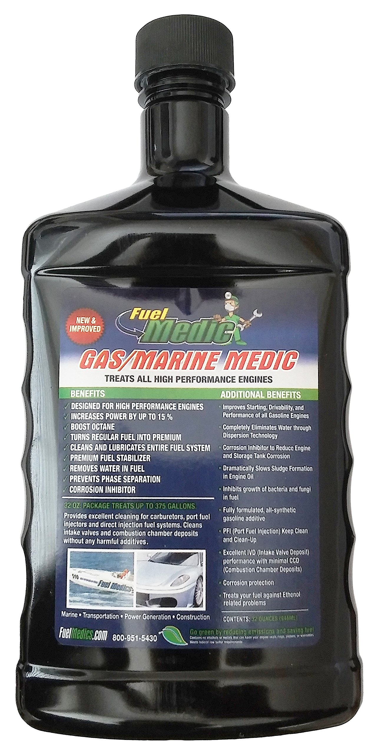 **37363 Gasoline & Marine Fuel Treatment with Ring Cleaner - 32 oz for Boats, Engines & Small Motors - Improves Performance & Reduces Carbon Buildup**