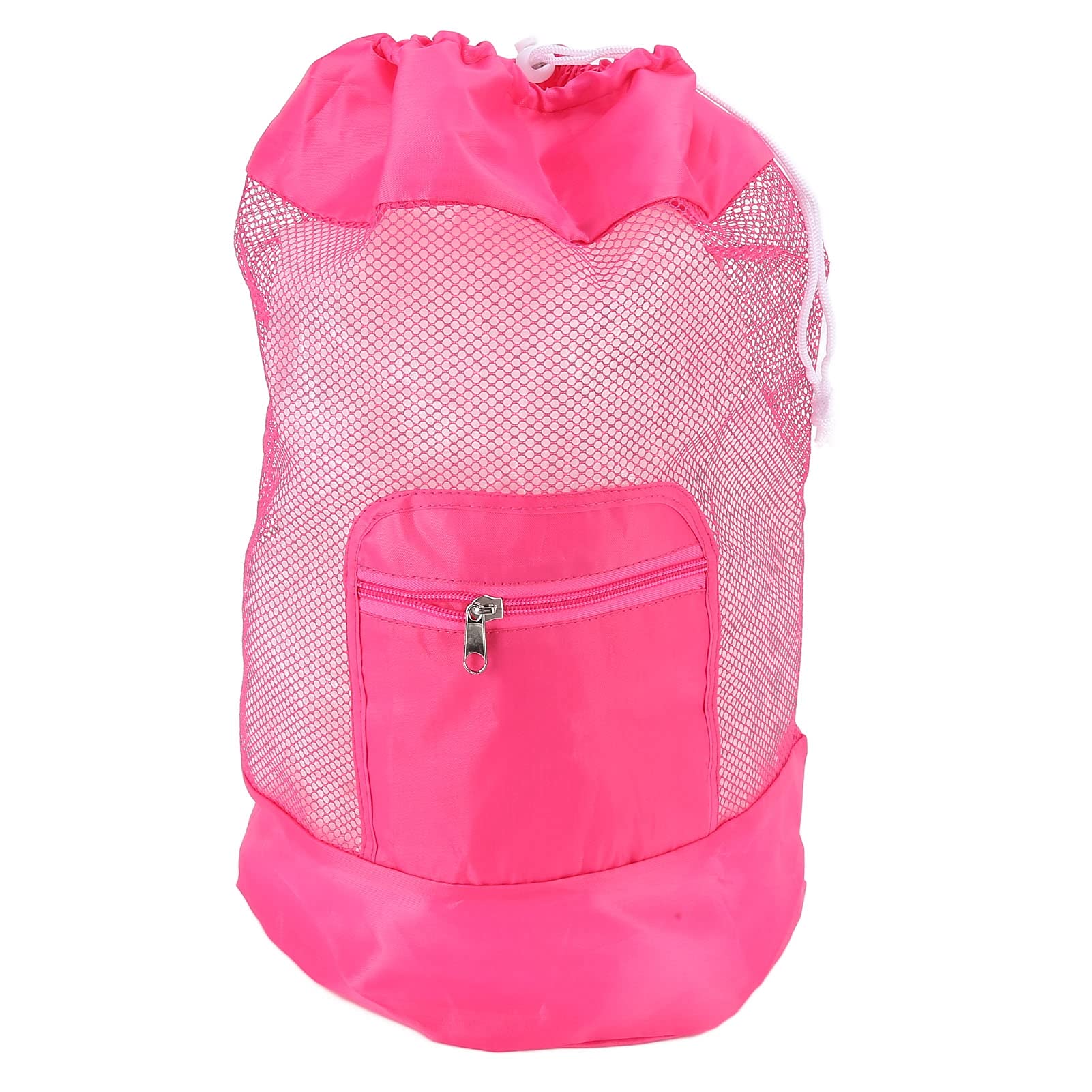 **Mesh Beach Bag - Foldable Drawstring Toy Tote & Grocery Storage Net Bag for Pool, Beach Picnic, Travel & Family Essentials | Lightweight & Durable**
