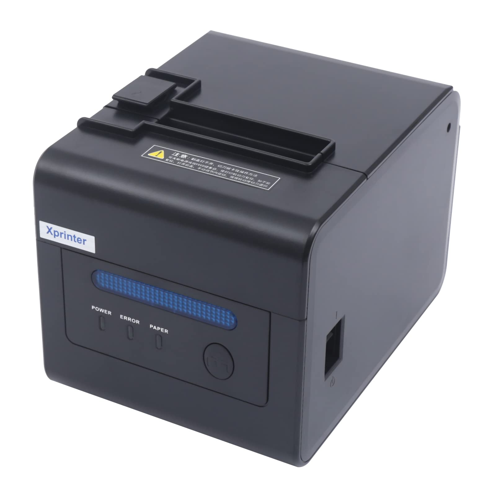 80mm Thermal POS Printer with Auto Cutter & Audible Alarm - USB/Serial/Ethernet Connectivity, ESC/POS & Cash Drawer Support - Ideal for Restaurants, Retail Stores & Kitchen Use