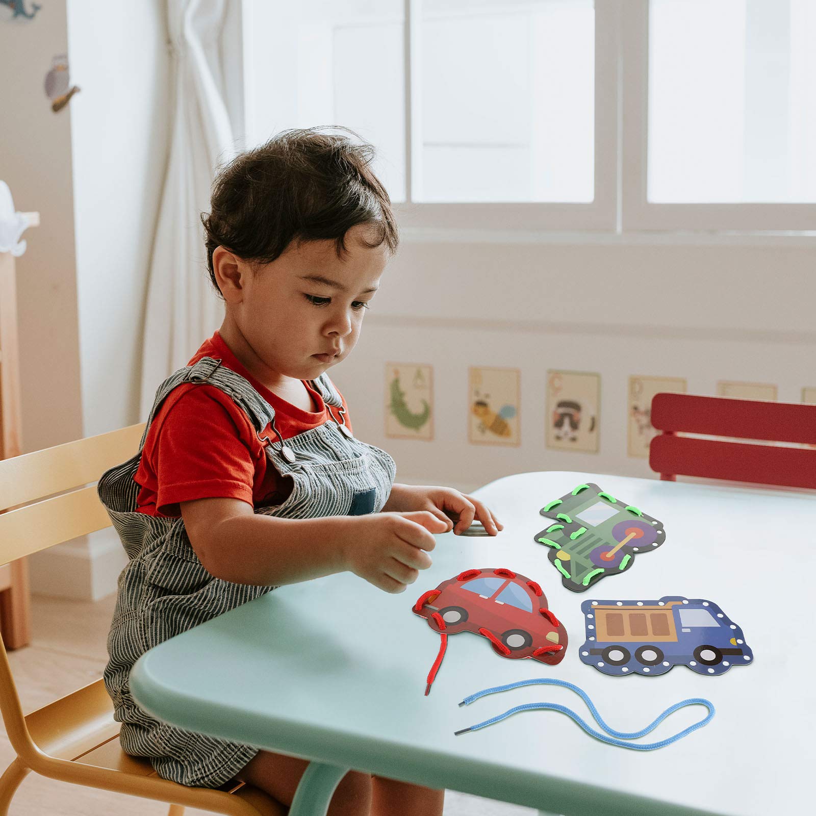 Zonon 8-Piece Kids Lacing Cards Set - Transportation Theme Educational Sewing Game for Toddlers | Develop Fine Motor Skills & Imagination | Perfect for Preschool Learning & Birthday Party Favors