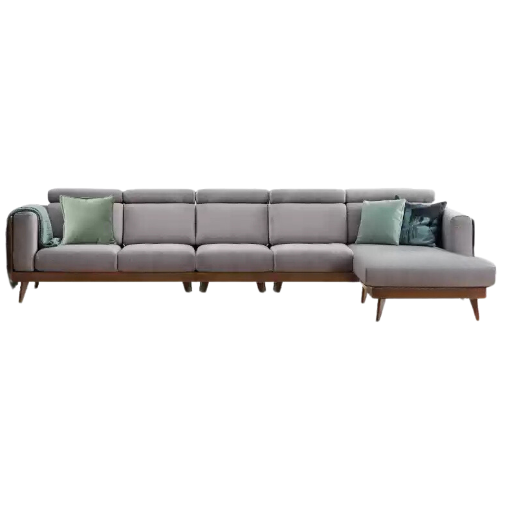 150.4x66.9х32.7 inch / 382x170x83сm / Rich Dark Walnut color / Black Walnut five-person corner left imperial concubine (frame separated) (two colors of fabric optional)