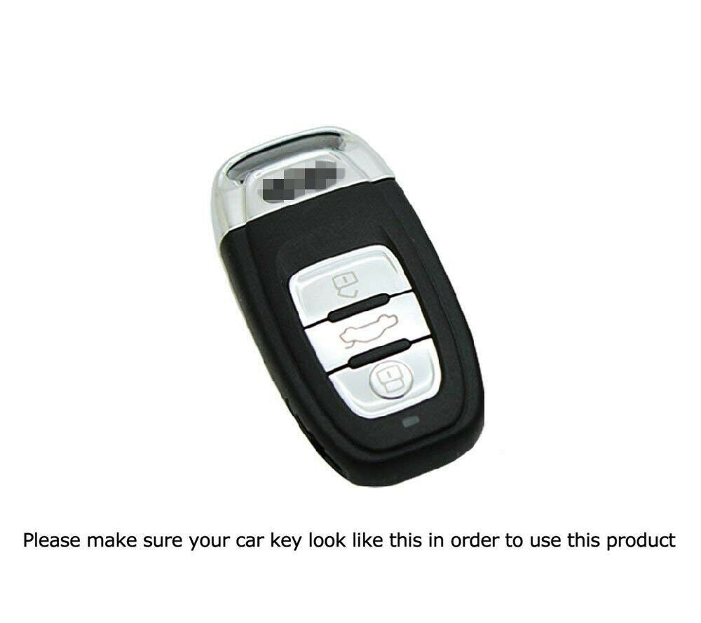 Premium Gloss Red Replacement Key Fob Cover for Audi A1 A3 A4 A5 A6 A7 A8 - Exact Fit Smart Remote Shell - Durable & Stylish Car Accessory for Key Protection & Customization
