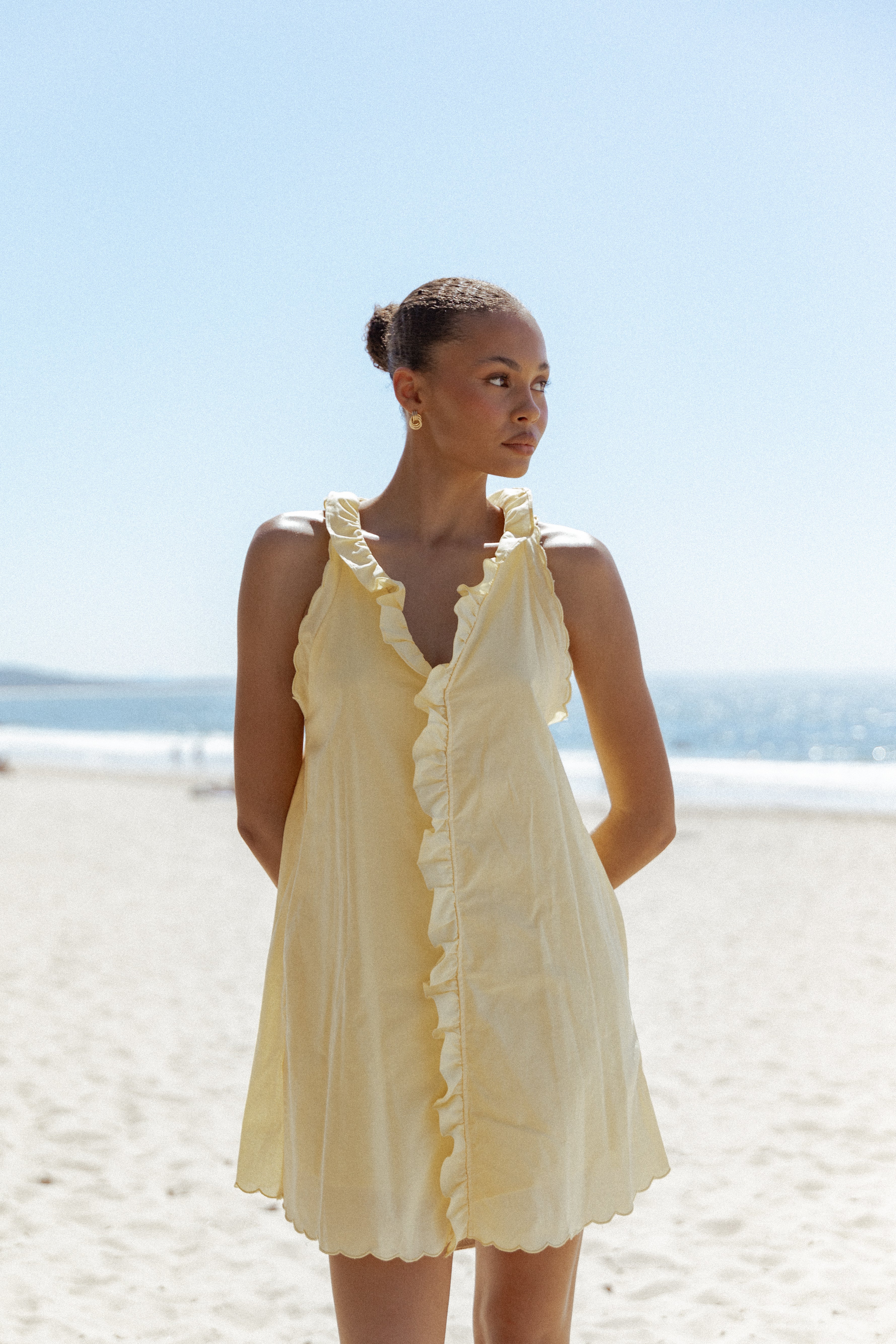 Cassandra Ruffle Mini Dress - Butter Yellow Flowy Summer Dress for Women | Beach Wedding, Party, Vacation Outfit