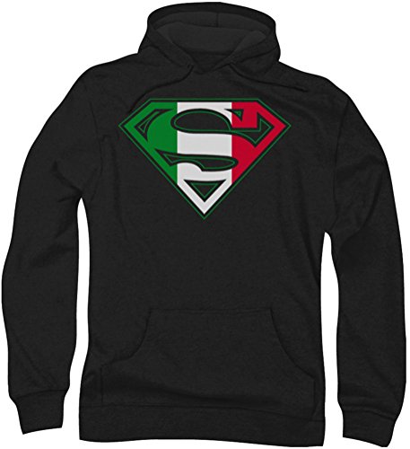 Superman Mens Italian Shield Hoodie - Stylish Superhero Zip Up Sweatshirt for Men | Casual Wear, Cosplay & Comic Con Outfits