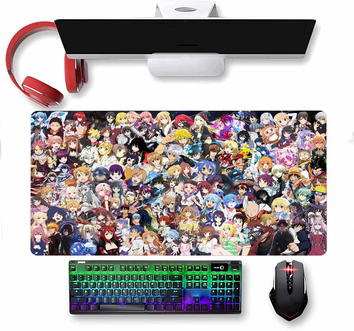 Anime Gaming Mouse Pad - Extra Large 23.6x13.7 Inch Custom Mouse Mat with Non-Slip Rubber Base for PC, Laptop, Office & Home Use - Perfect for Gamers, Work & Study (Map Design, Style 3)