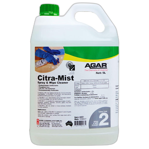Agar Citra Mist Spray and Wipe Cleaner - Multi-Surface Disinfectant for Kitchen, Bathroom & Office | Kills 99.9% Germs
