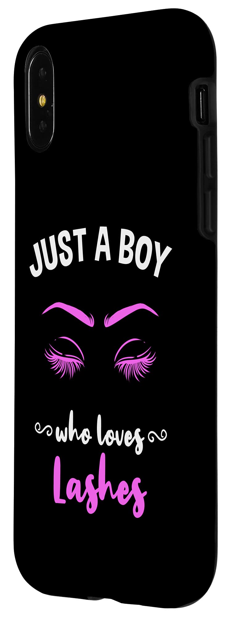 iPhone X/XS Case for Lash Artists - 'Just A Boy Who Loves Lashes' Design - Perfect for Eyelash Extension Technicians & Makeup Artists