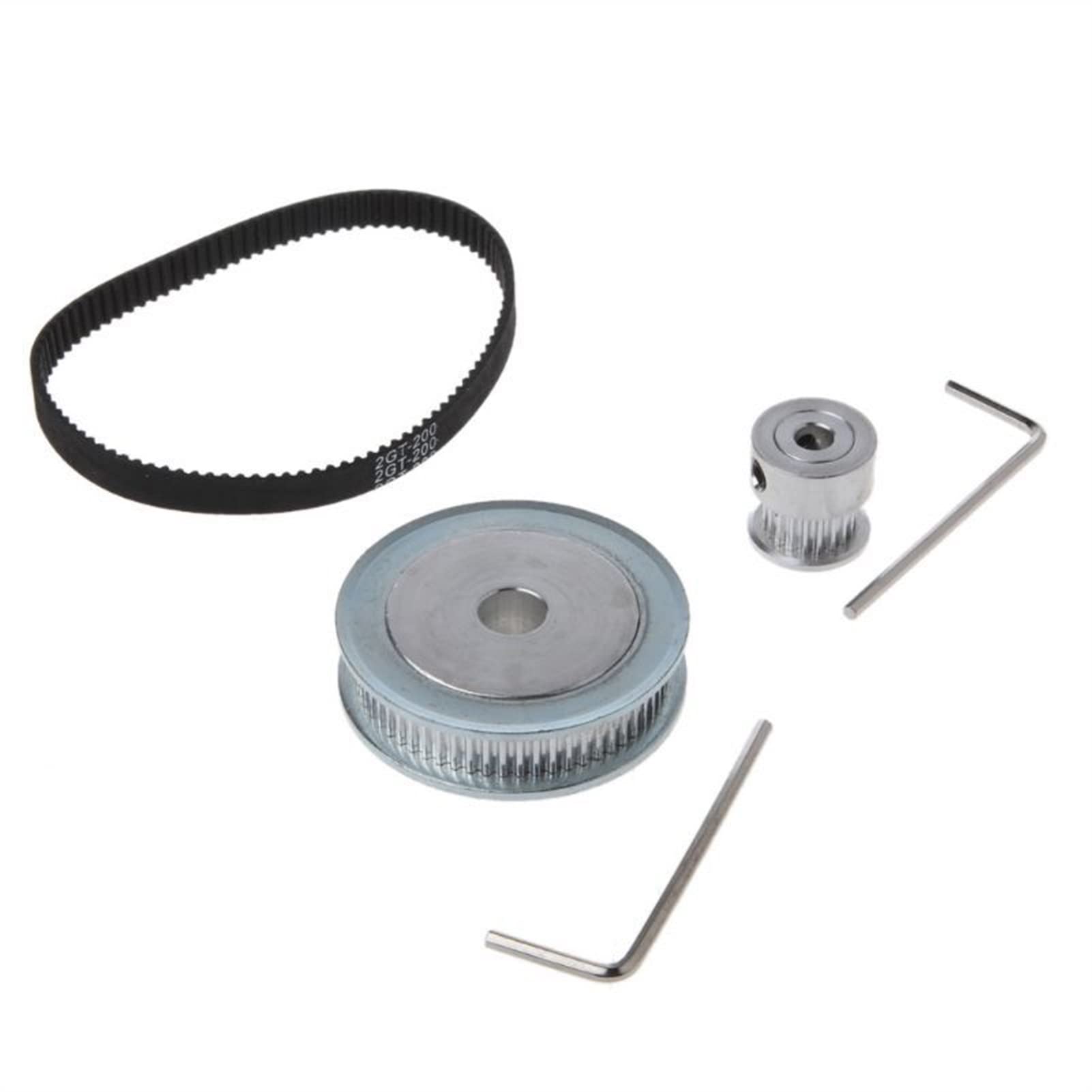GT2 Timing Pulley Set - 200mm Closed-Loop Belt with 20T & 60T Pulleys (3:1 Reduction Ratio) for 3D Printers | High-Precision Motion Control for CNC Machines, Laser Cutters, and DIY Robotics Projects