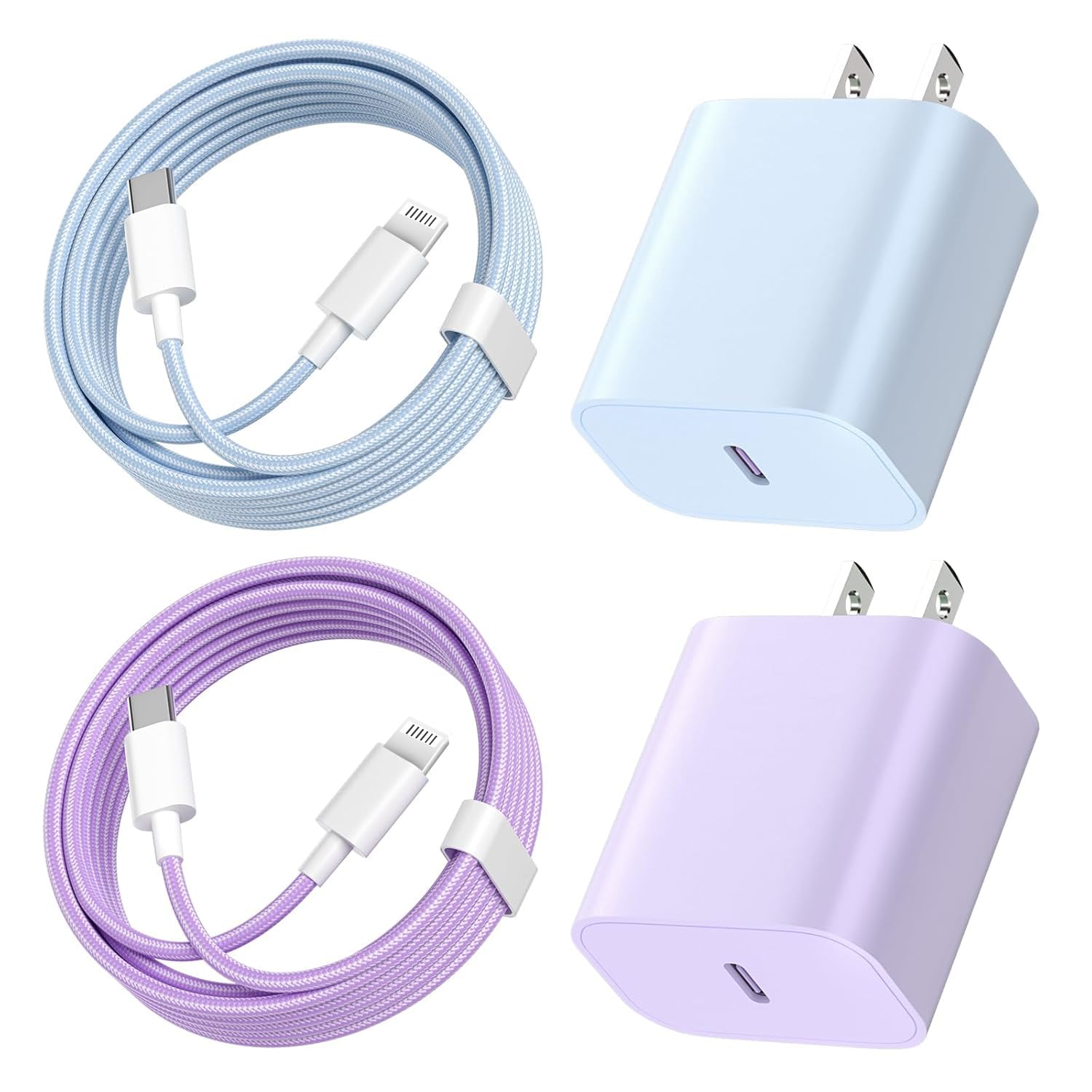 2 Pack 20W PD USB C Fast Wall Charger with 6FT+9FT USB C to Lightning Cable [MFi Certified] - Compatible with iPhone 14/13/12/11 Pro/X/XR/XS Max/8 Plus & iPad - Quick Charge for Home, Office & Travel