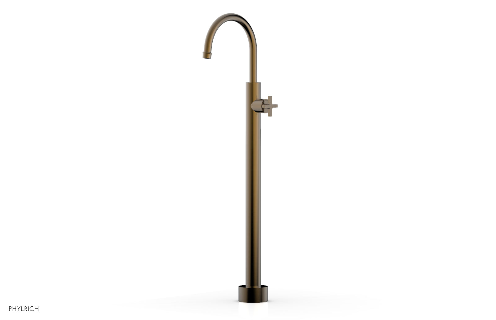 HEX MODERN Tall Floor Mount Tub Filler with Cross Handle 5014602 - Modern Bathroom Faucet for Freestanding Tubs, Perfect for Luxury Spa and Home Renovation