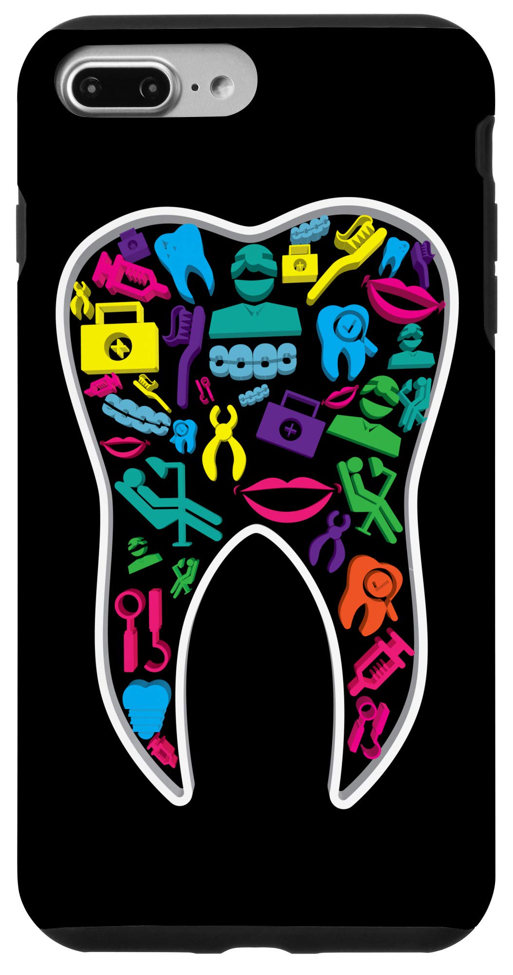 iPhone 7 Plus/8 Plus Dentist Big Molar Tooth Phone Case - Funny Dental Care Gift for Dentists & Teeth Lovers - Perfect for Dental Offices, Gifts & Everyday Use