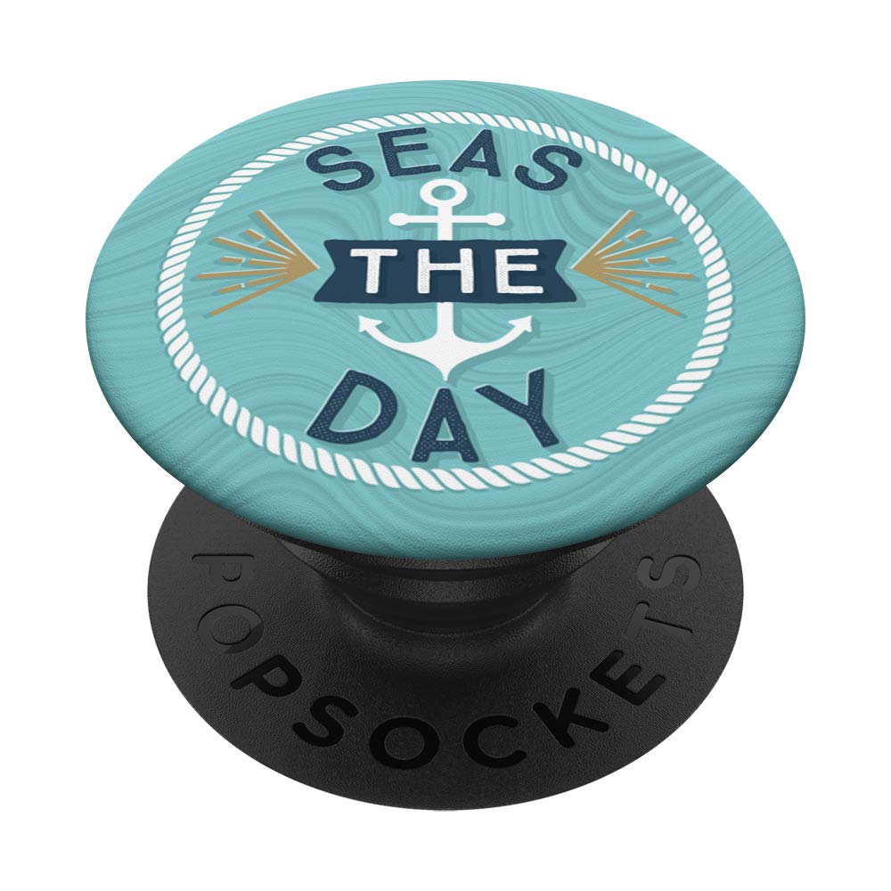 Seas The Day Nautical Bachelorette Party Gift - Wedding Guest Phone Grip & Stand for iPhone, Samsung & Tablets - Perfect for Beach Weddings & Boat Parties
