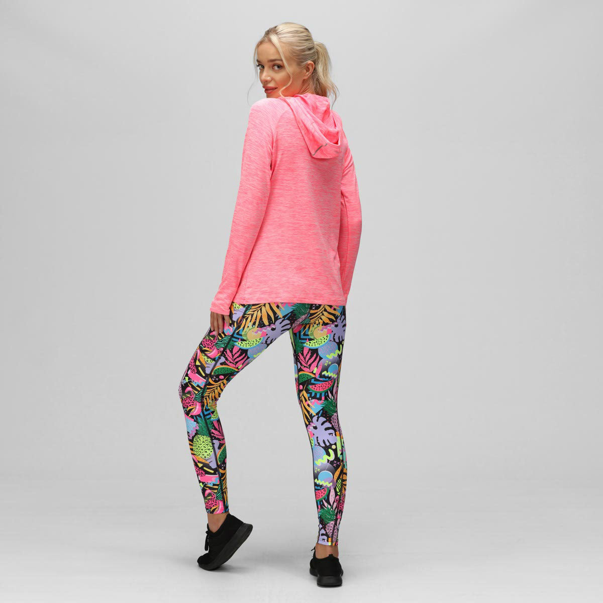 Electric Pink Cowl Neck Hoodie for Women - Soft Fleece Pullover Sweatshirt with Pockets | Cozy Winter Fashion, Casual Outfit, Lounge Wear