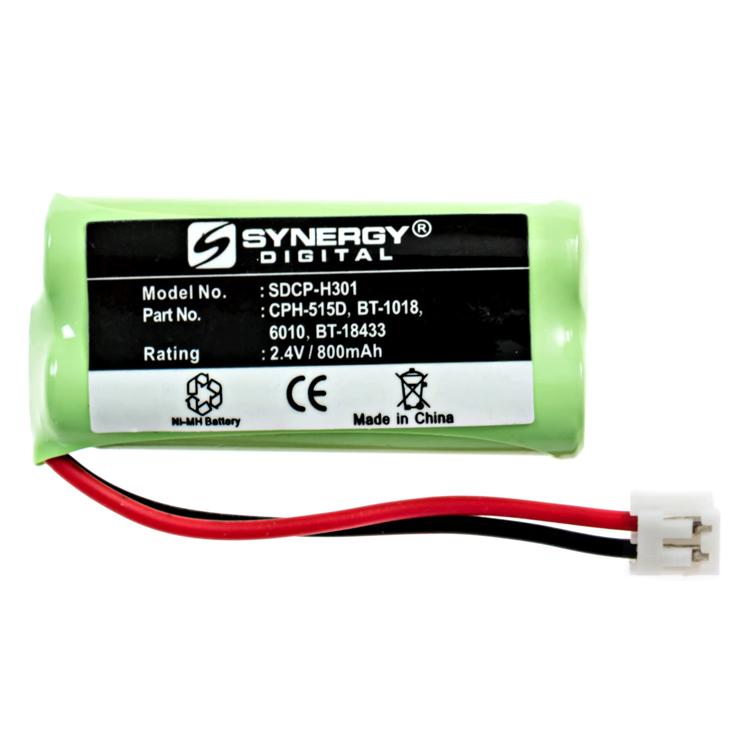 Synergy Digital Cordless Phone Batteries - 5 Pack Ni-MH 2.4V 800mAh Replacement Batteries for AT&T CL80109 Phone | High Capacity, Long Lasting Power | Perfect for Home & Office Cordless Phones
