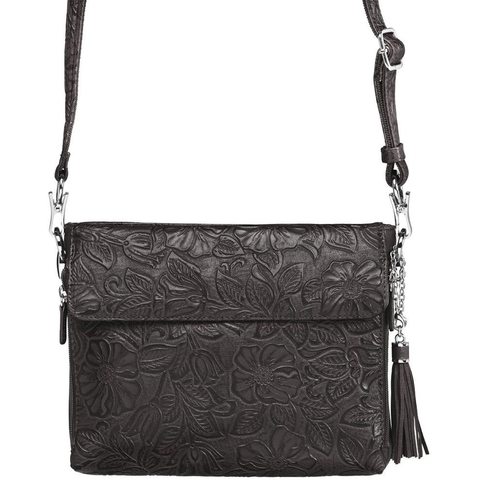 Concealed Carry Purse for Women - Genuine Leather Crossbody Bag with Gun Holster | American Cowhide Handbag by Gun Tote'n Mamas (Black) | Perfect for Everyday Carry, Travel & Self-Defense