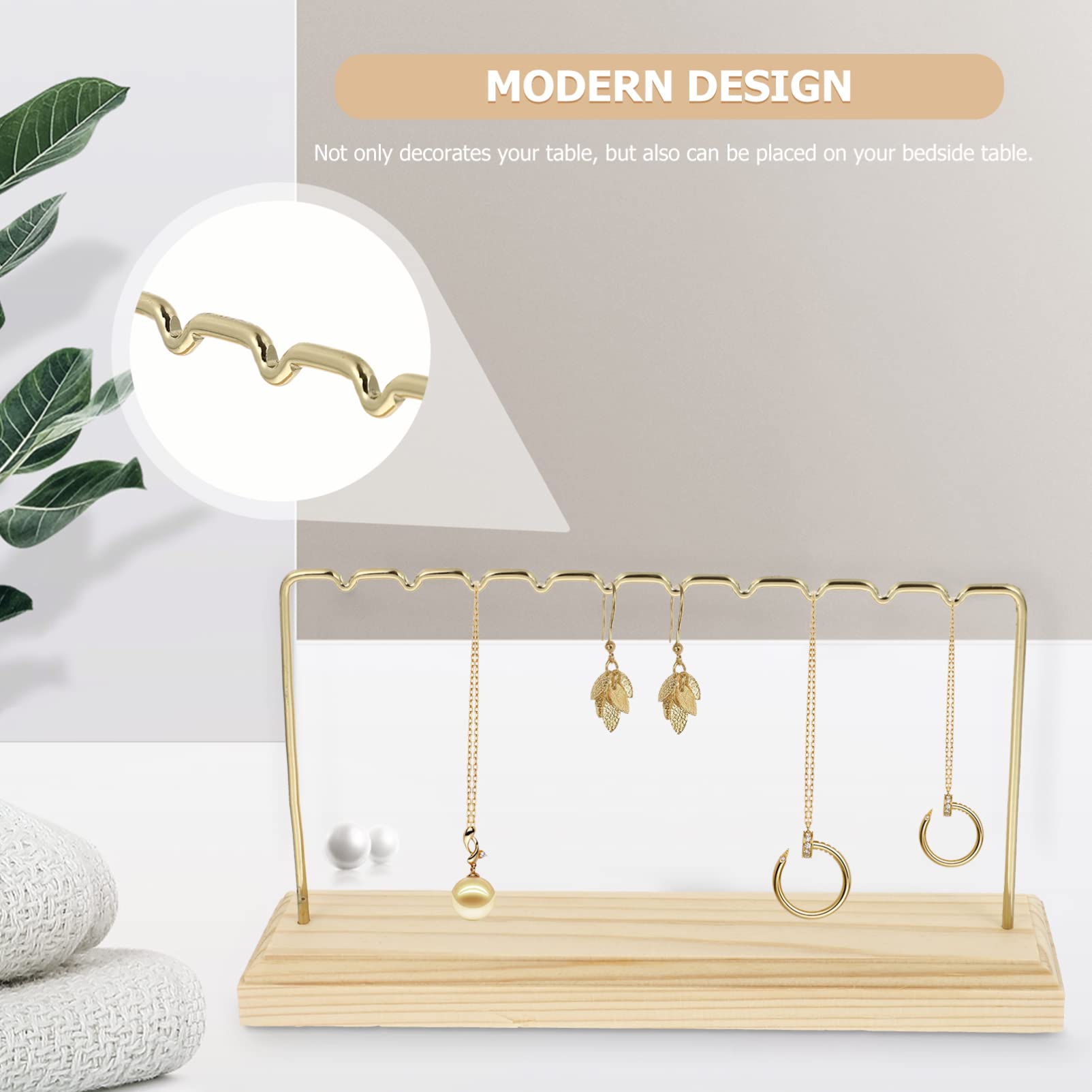 BESPORTBLE Wooden Earring Holder Stand - Jewelry Display Organizer for Earrings, Necklaces & Bracelets - Perfect for Bedroom, Bathroom & Retail Store Décor