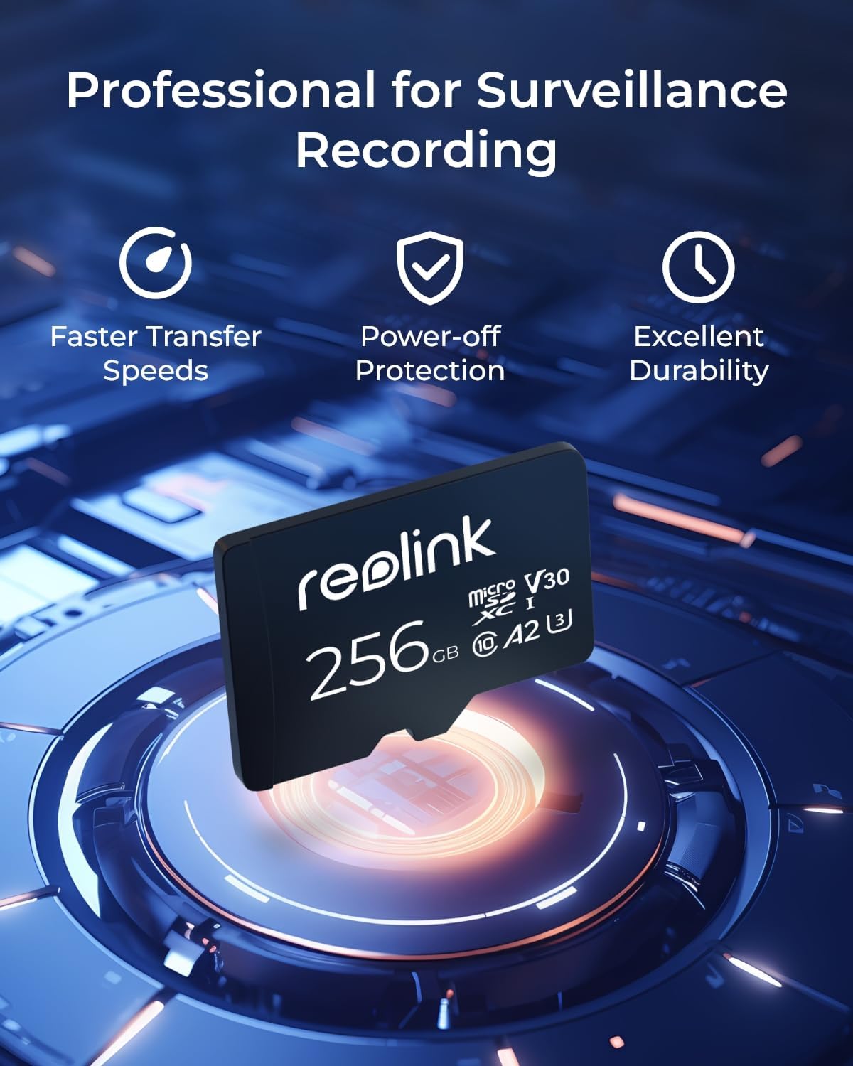 REOLINK 256GB microSDXC Memory Card 2 Pack - High Speed UHS-I Class 10 for 4K Video, Security Cameras, Dash Cams & Drones - Reliable Storage for Outdoor & Home Surveillance