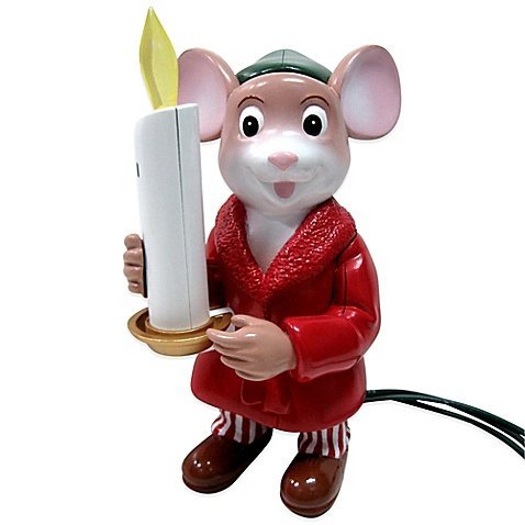 Mr. Christmas Goodnight Lights Mouse Ornament - Cute LED Night Light for Kids' Bedroom, Nursery Decor & Holiday Tree Decoration