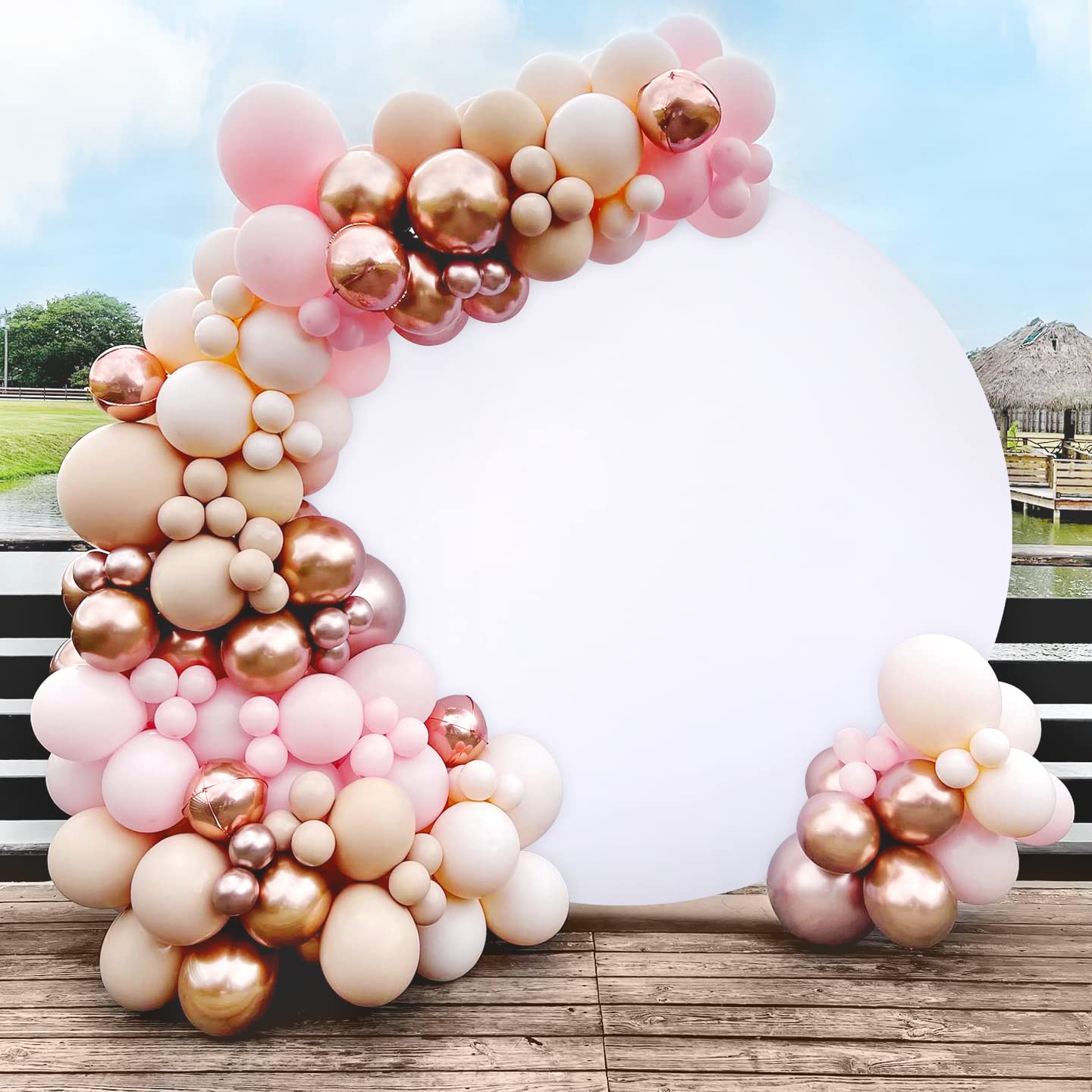 7.2x7.2ft White Round Backdrop Cover - Perfect Circle Photography Background for Valentine's Day, Birthday Parties, Baby Showers & Weddings | Photo Booth Decor, Event Backdrop, Social Media Content Creation