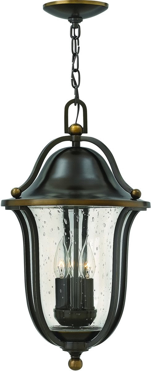 11W Bolla 3-Light Outdoor Pendant Light in Olde Bronze 2642OB - Perfect for Patio, Porch, and Garden Lighting