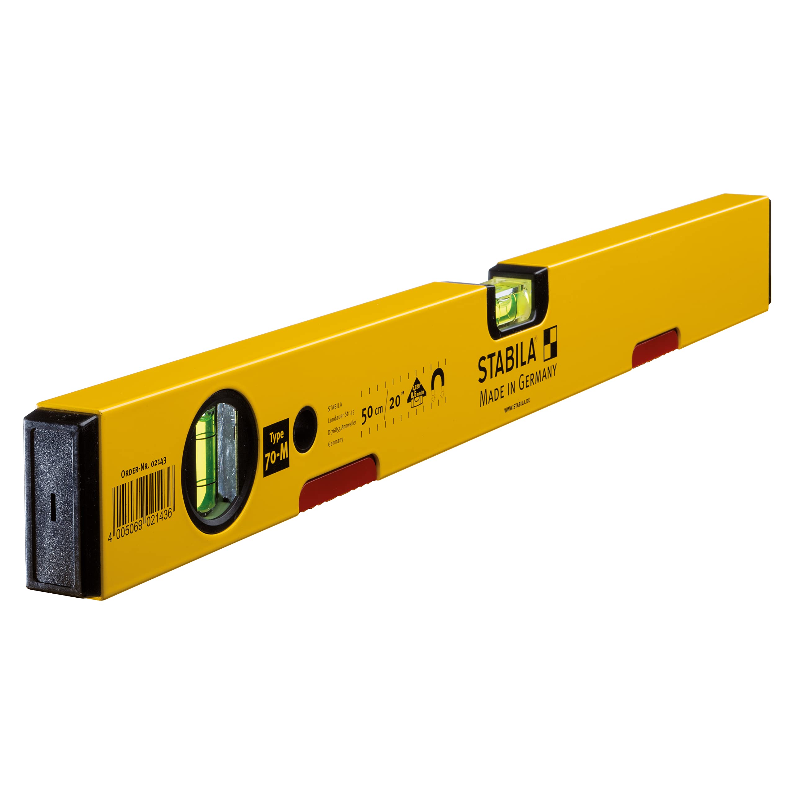 Stabila 02143 Magnetic Bubble Level - High Precision Tool for Construction, Woodworking & DIY Projects | Perfect for Framing, Tiling & Alignment Tasks