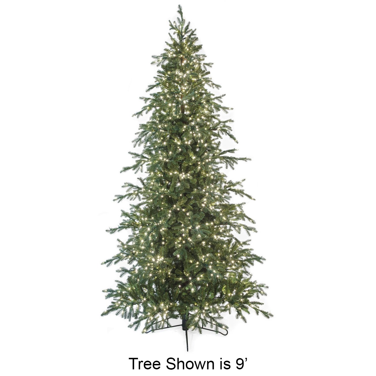 66W PE Cumberland Fir Rice LED Pre-Lit Artificial Christmas Tree - 12 Feet Tall with Stand - Green Holiday Decor for Indoor & Outdoor Use - Perfect for Home, Office, and Party Decorations