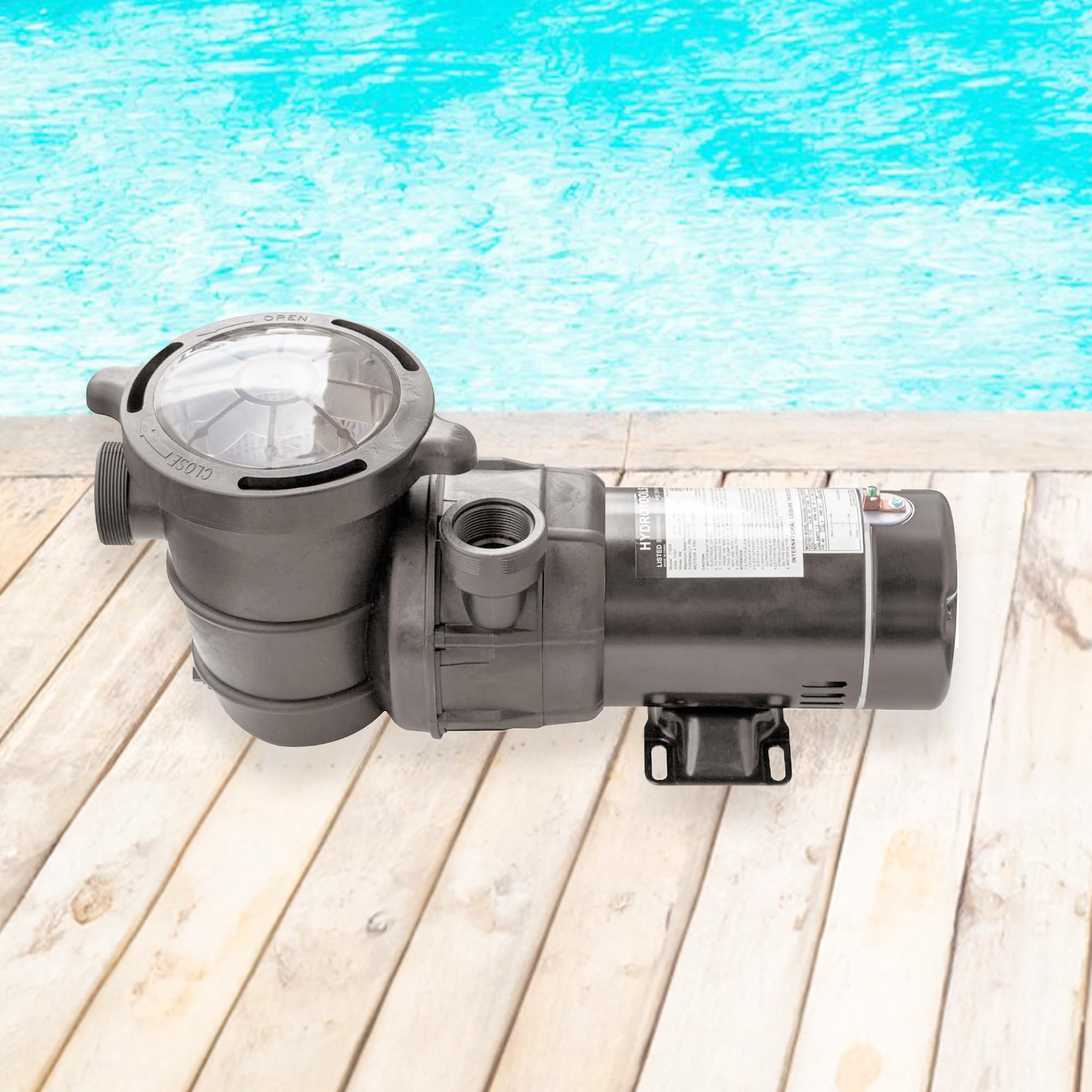 SWIMLINE HYDROTOOLS 0.75 HP Above Ground Pool Pump with Hydro-Flo Technology | 3720 GPH High Flow Vertical Motor | Perfect for Inground & Above Ground Pools, Spa Maintenance, Water Circulation & Filtration Systems