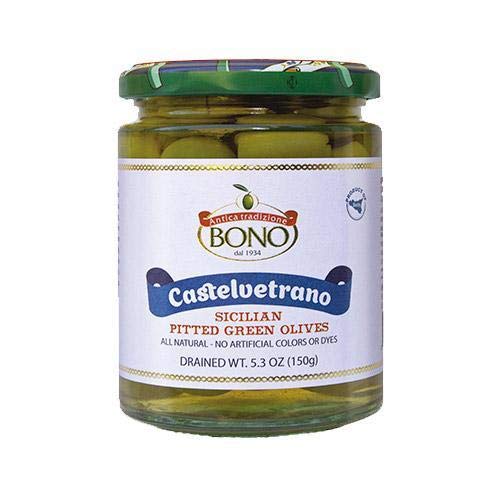Bono Castelvetrano Olives Pitted - 5.3 oz | Premium Italian Green Olives | Perfect for Salads, Charcuterie Boards & Mediterranean Recipes