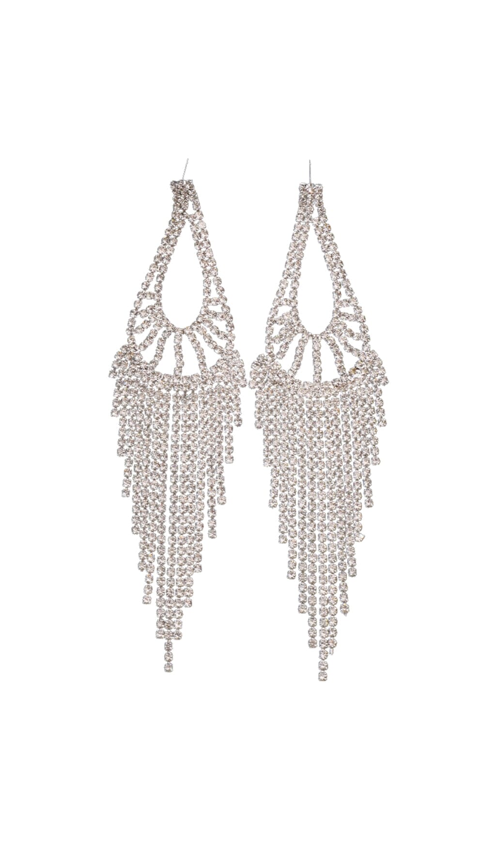 Elegant Gold Diamante Teardrop Tassel Earrings for Women - Perfect for Parties, Weddings & Special Occasions