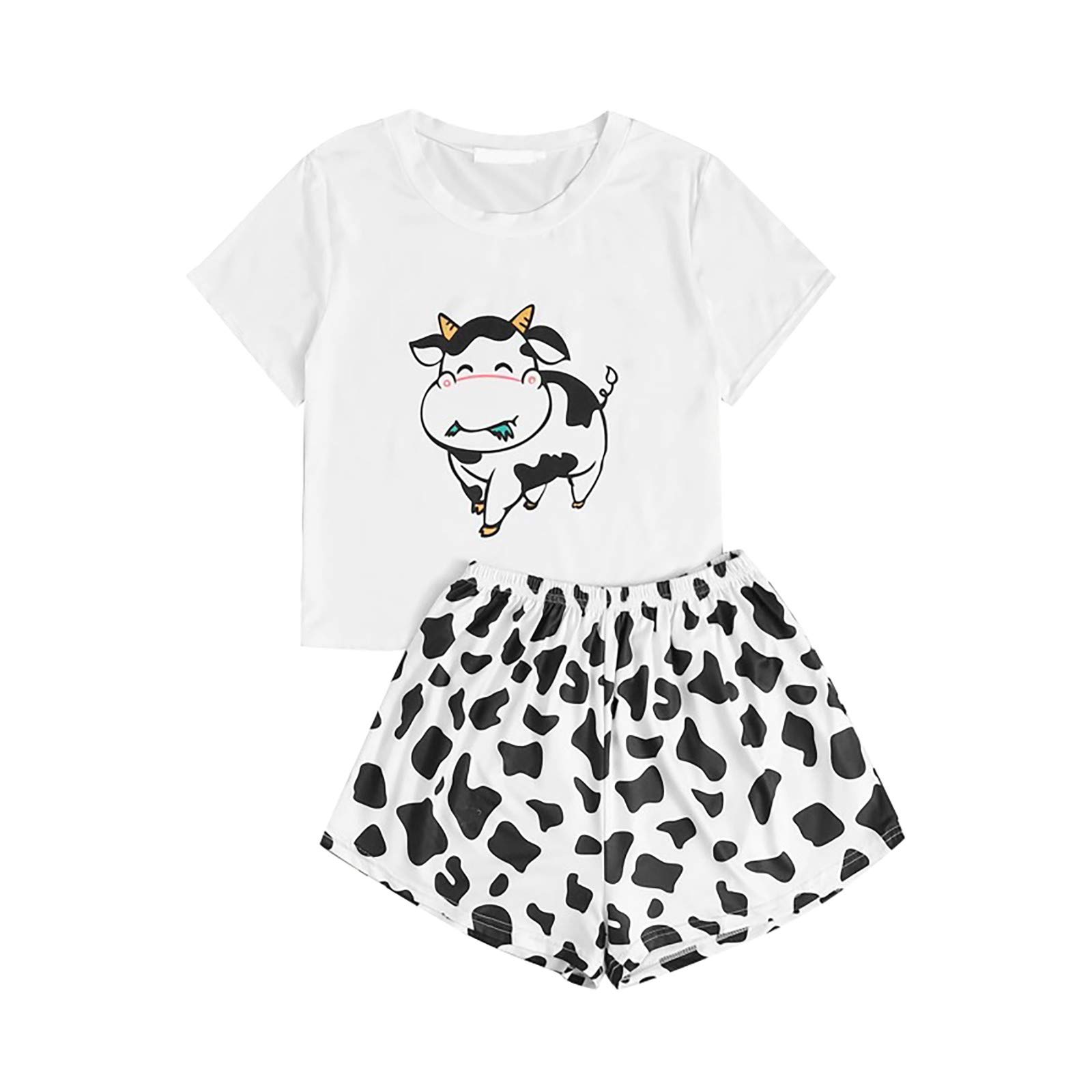 Sexy Cow Print Nightdress Set for Women - Bridal & Sleepwear