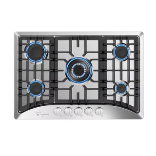 Empava 30 Inch 5 Burner Built-In Gas Cooktop - Stainless Steel Professional Range Top with Sealed Burners (Model 30GC5B70C) - Perfect for Home Kitchen Remodeling & Gourmet Cooking