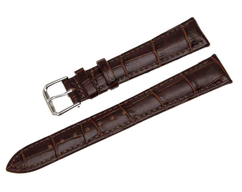 Leather Watch Band Strap - Black, Brown, Blue | Replacement for Casual & Dress Watches