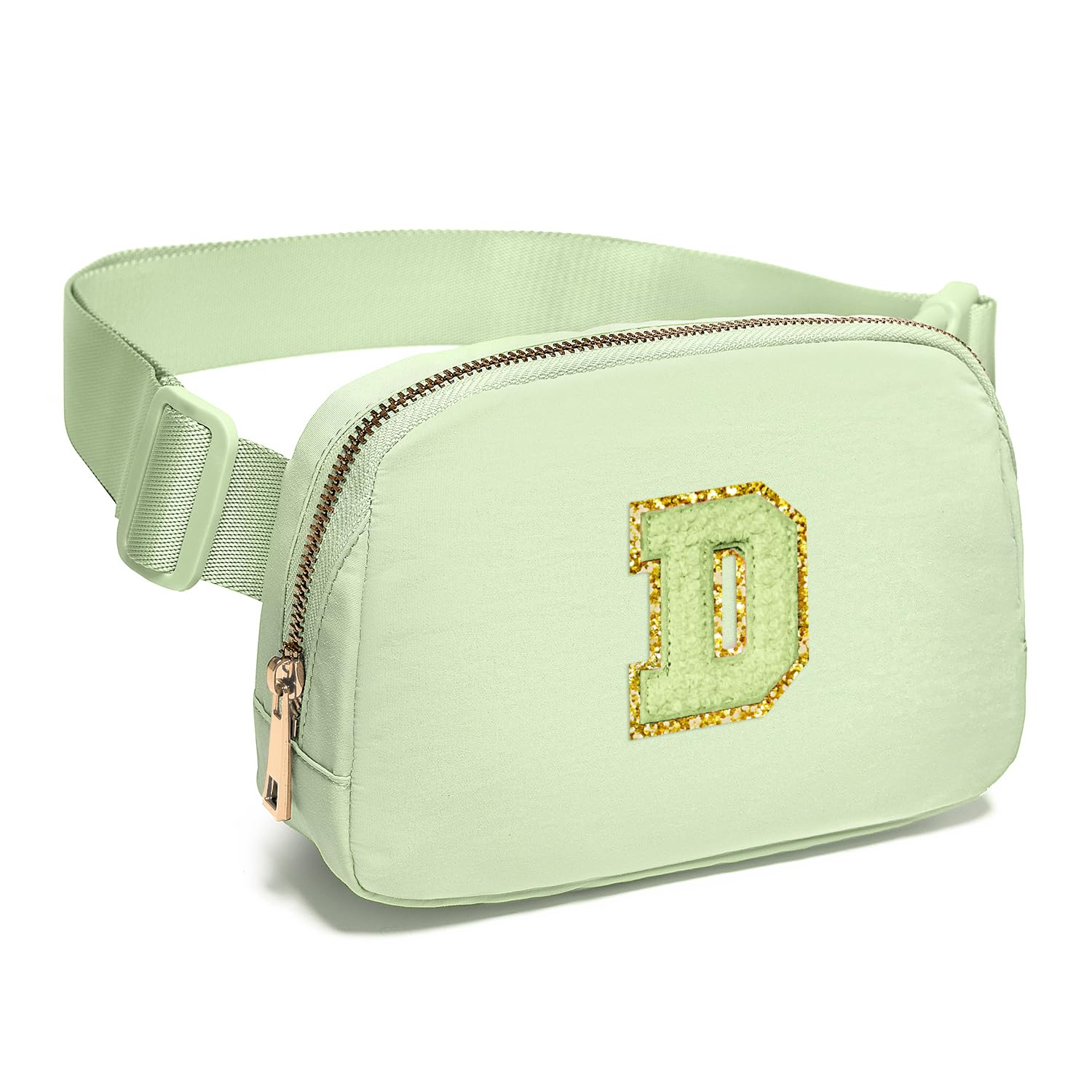 Personalized Initial Letter Fanny Pack for Girls - Cute Crossbody Belt Bag for 8-12 Year Olds | Trendy Light Green Gift for Teen Girls & Women | Perfect for School, Travel & Birthday Presents