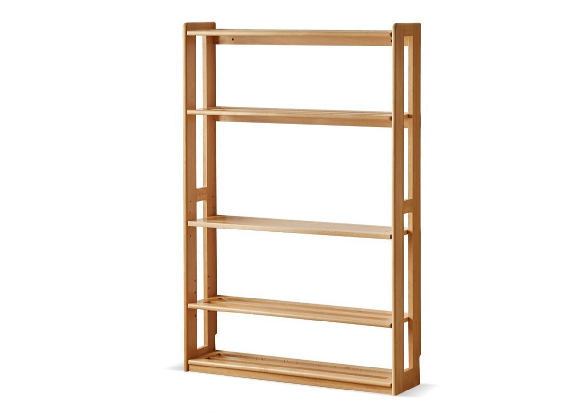 Solid Wood Floor-to-Ceiling Bookshelf - Beech & Oak Wooden Storage Shelf for Books, Toys, and Home Decor | Perfect for Living Room, Nursery, and Home Office Organization