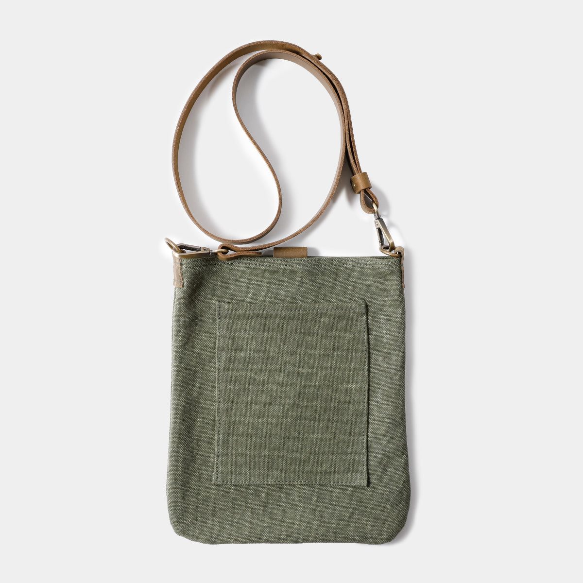 TRAVELER'S COMPANY Canvas Shoulder Bag - Compact S Size in Olive Green | Perfect for Daily Commute, Weekend Trips & Minimalist Travel Accessories