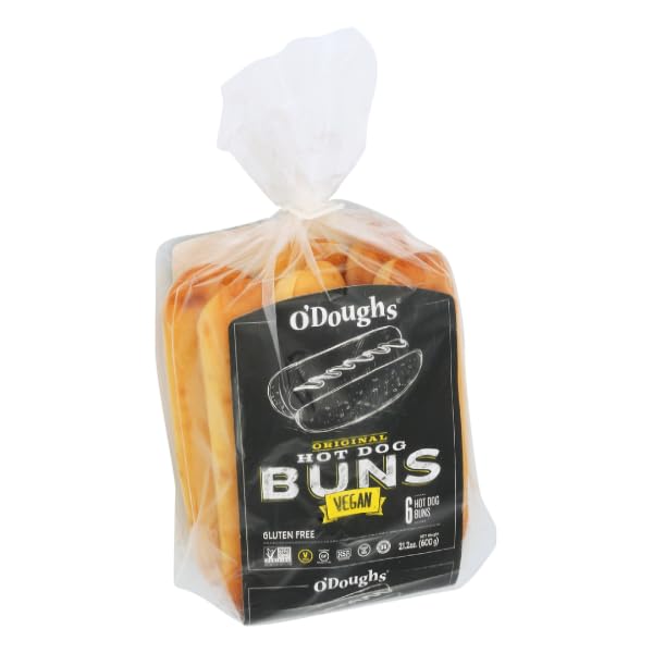 O'Doughs Gluten Free Vegan Hot Dog Buns - 4 Pack | Soft Allergy-Friendly Hot Dog Rolls for BBQ, Picnics & Camping | Plant-Based & Wheat-Free Bread Alternative