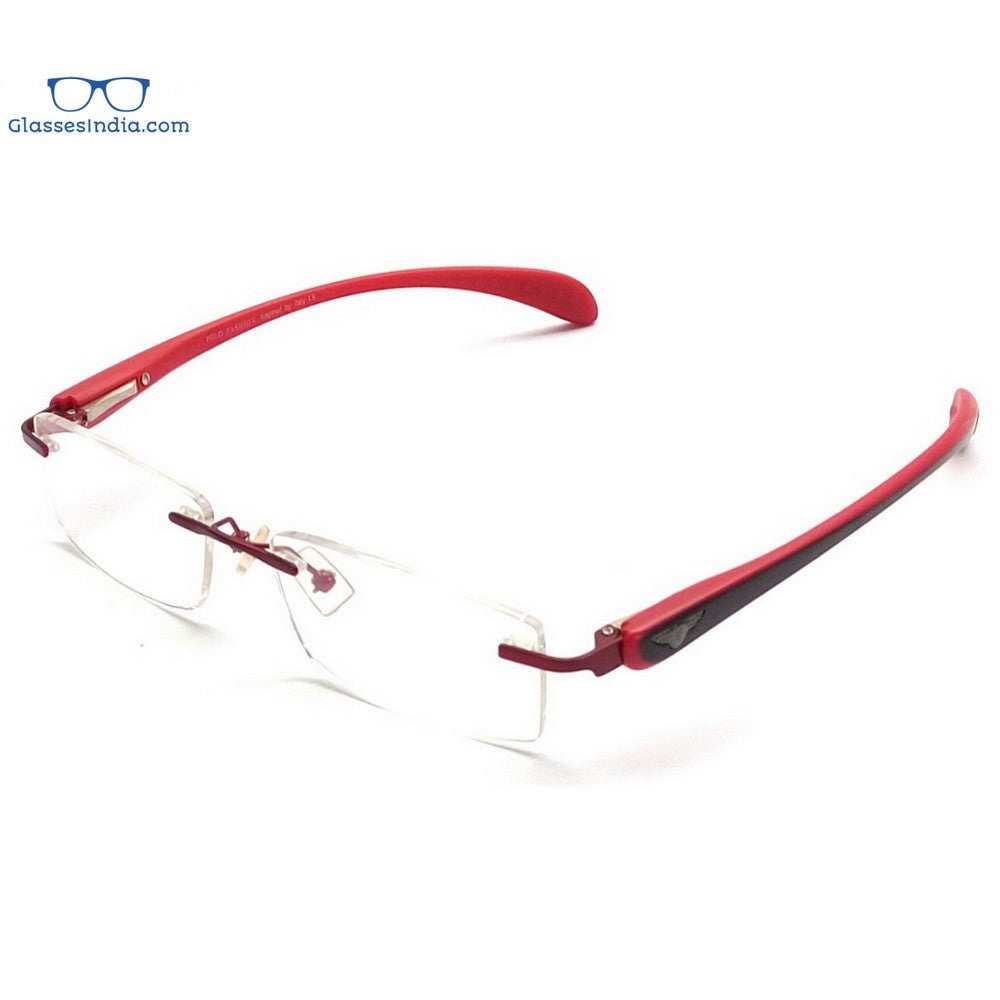Blue Light Blocking Computer Glasses - Red Rimless PF2257RD for Eye Strain Relief | Gaming, Office Work & Screen Time Protection