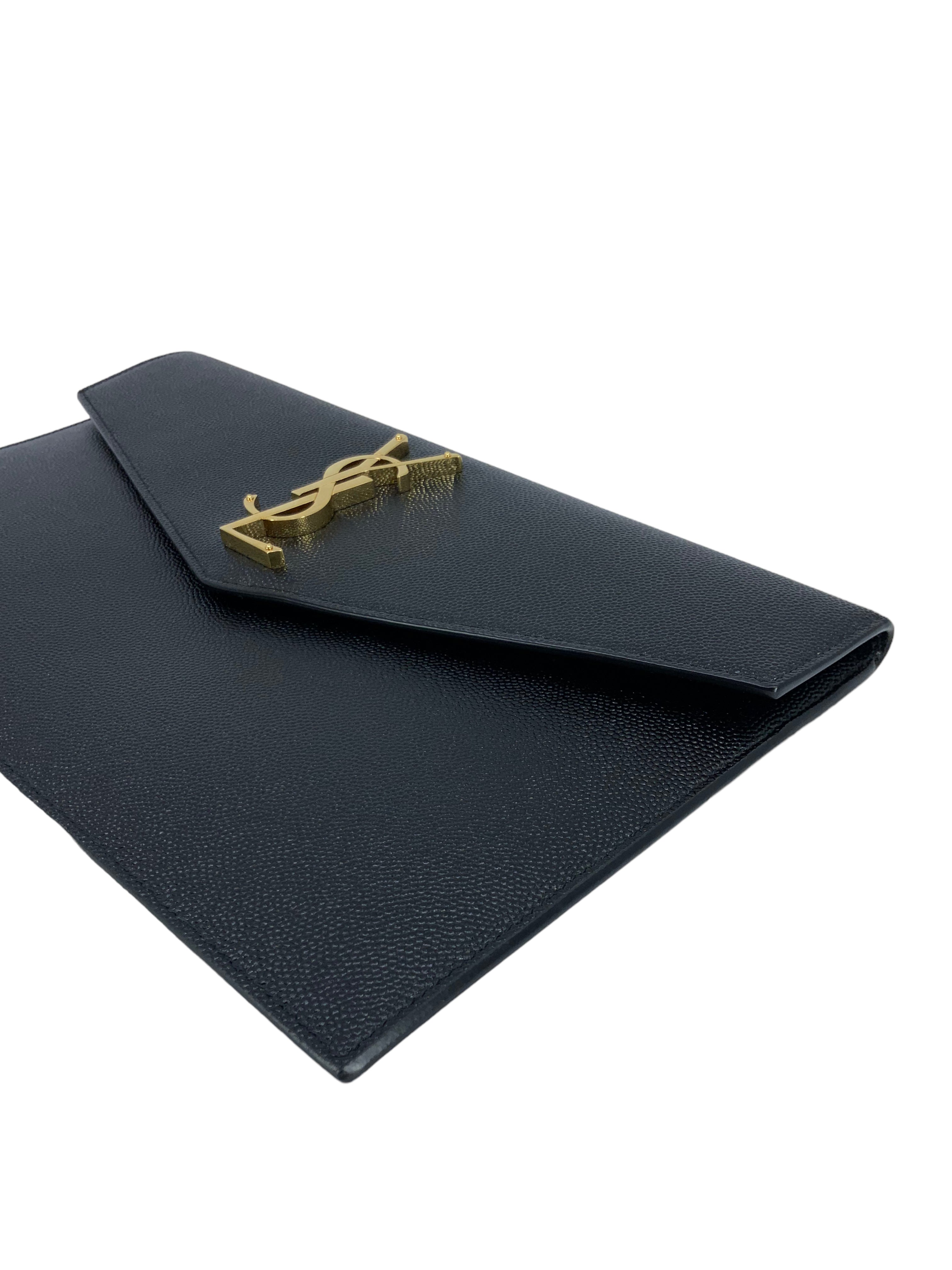 SAINT LAURENT UPTOWN POUCH CLUTCH BAG - Luxury Leather Wristlet for Women | Perfect for Evening Parties, Weddings & Special Occasions