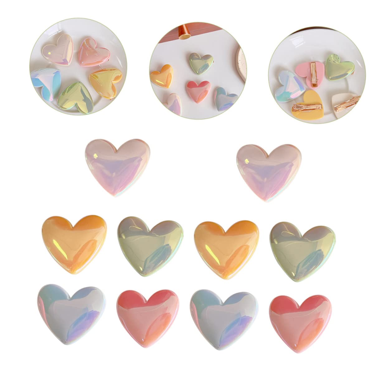 LALAFINA 20Pcs Kids Hair Clips - Cute Heart Barrettes for Girls, School & Party Use