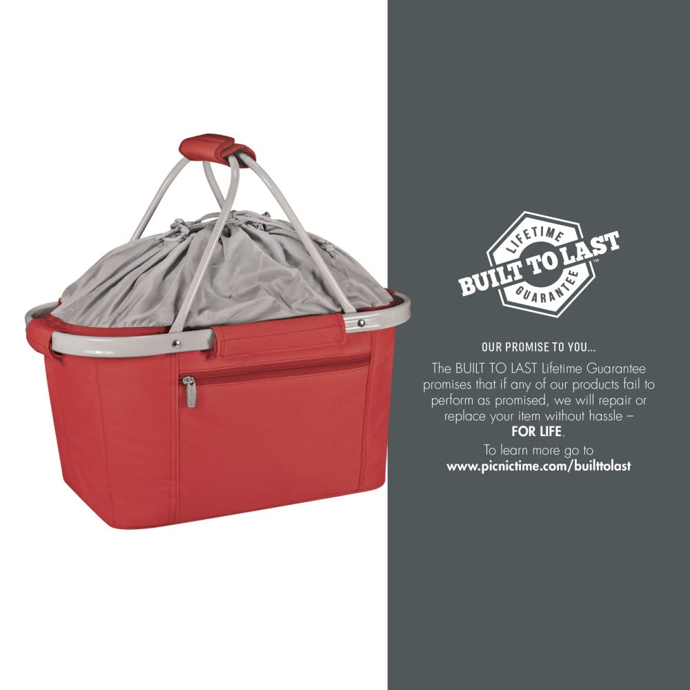 NCAA Ohio State Buckeyes Insulated Collapsible Picnic Basket - Portable Cooler Tote Bag for Grocery Shopping, Beach Trips & Tailgate Parties
